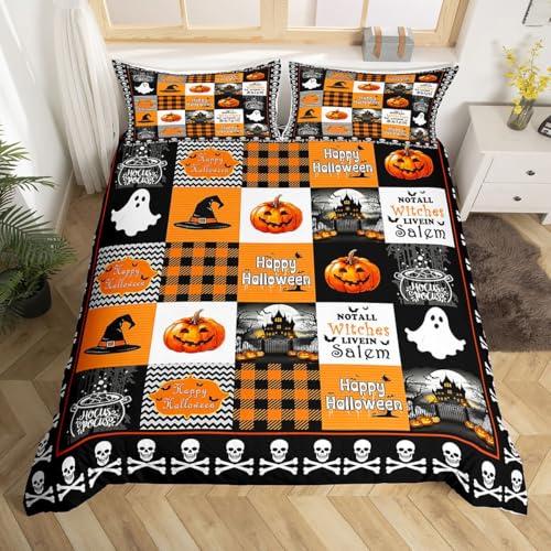 Halloween Pumpkin Lantern Duvet Cover Set Queen Variation of Multi 45