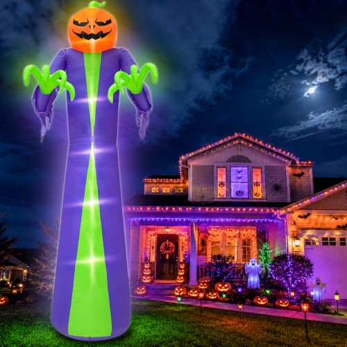 14 Ft Giant Halloween Inflatable Pumpkin with LED Lights for Outdoor Yard Decor