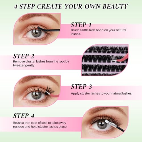 Wispy Lash Clusters Set 4 Styles 640pcs Natural Eyelash Extensions - 20D+40D+60D+80D Variation