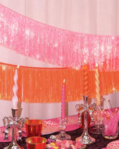 Orange Fringe Banner - 4 ft Party Garland for Birthday & Celebration Backdrops