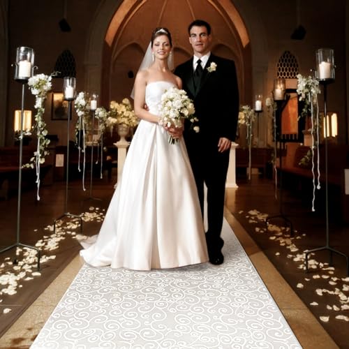 Vine Wedding Aisle Runner 3x100 Feet - Thickened White Ceremony Carpet - Variation of THIS listing