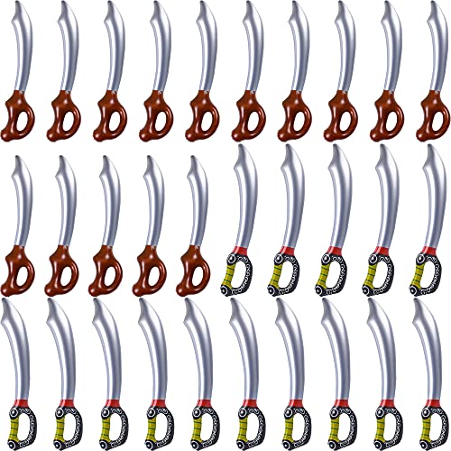 Inflatable Pirate Swords Set - 30 Water Toy Party Props for Pool & Halloween