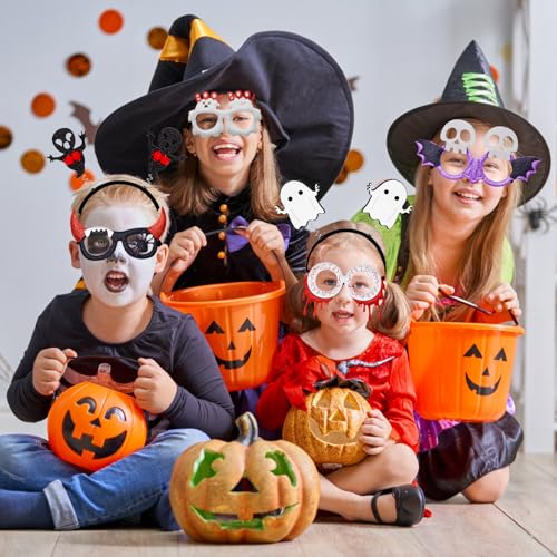 16PCS Halloween Glasses & Headbands Costume Set - Party Photo Props