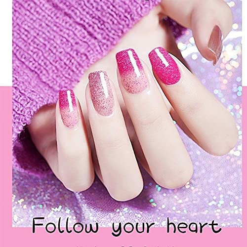 Color Changing Gel Nail Polish Set - 8 Colors UV LED Soak Off, Temperature Reactive, Model 003
