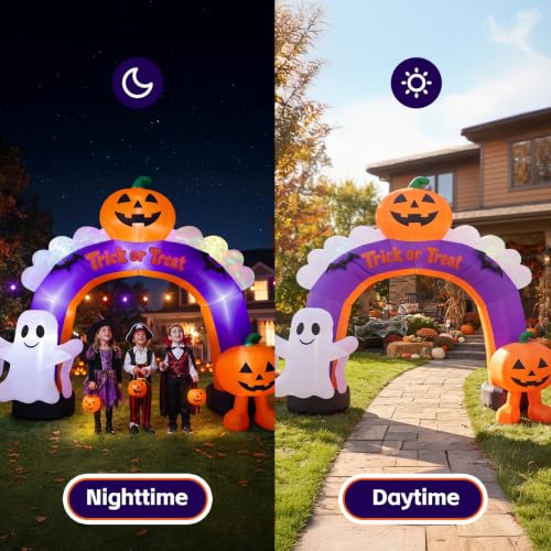 10.5FT Halloween Inflatable Pumpkin Archway for Outdoor Yard Decorations