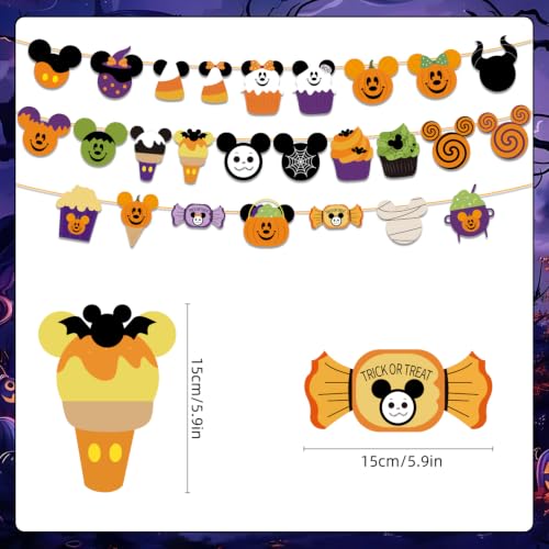 Halloween Decorations Banner 3pcs - Trick or Treat Pumpkin & Letter Design