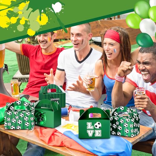 Soccer Party Favors Gift Bags with Handles - 24 Pack, Football Theme