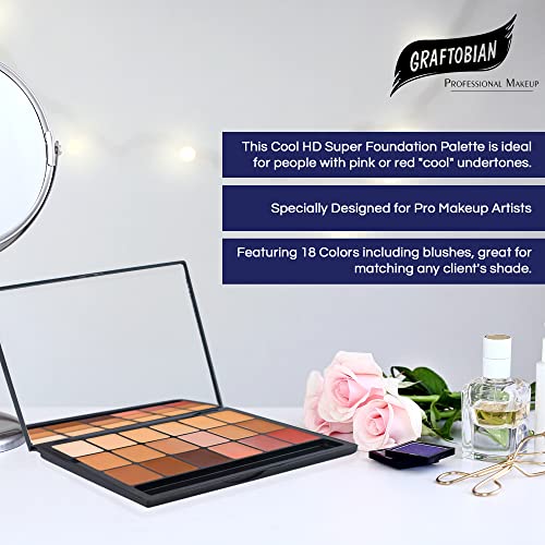 Professional Face Palette for Foundation, Contouring & Coverage - 18 Color Super Palette