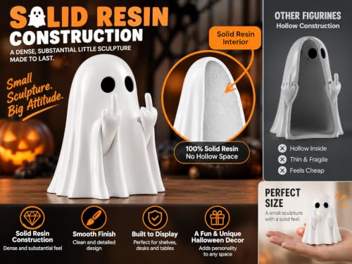 Halloween Ghost Figurine - Resin Spooky Home Decor for Fall & Holiday