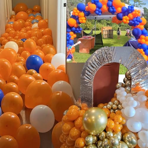 Orange Latex Balloon Kit - 114 Pcs with 4 Sizes & Accessories - Variation: Orange