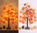 1 Pack 24-Inch Lighted Fall Maple Tree with LED Lights, Battery Operated Autumn Tabletop Decor – Thanksgiving & Indoor Fall Centerpiece