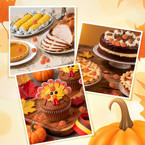 Miniature Fall Pumpkins Set - 50 Small Resin Decorations for Autumn & Thanksgiving