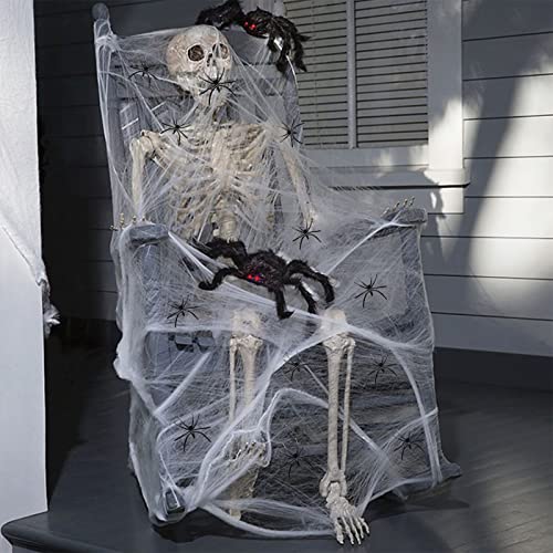 Halloween Spider Web Decorations 300 Sqft with Fake Spiders Indoor Outdoor
