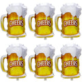 6 Pack Beer Mug Balloons for Party Decorations, Reusable Foil Helium or Air Inflatable