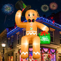 16FT Gingerbread Inflatable Christmas Decor with LED Lights - Sitting Variant