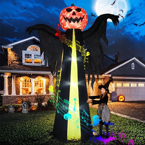 Giant 10.3Ft Halloween Inflatable Pumpkin Ghost with LED Lights & Scary Sound