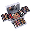 All-in-One Makeup Gift Set Kit Silver - 132 Color Palette with Brushes & Accessories