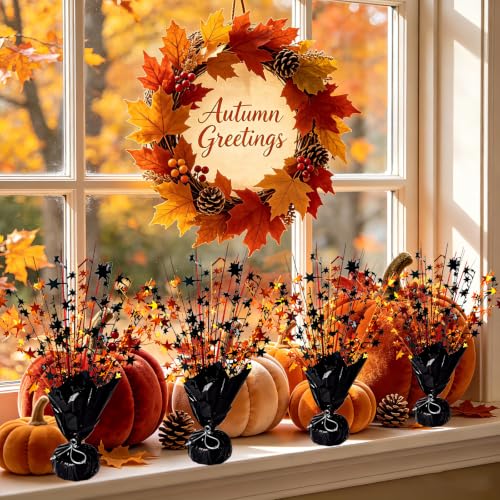 Halloween Fall Table Decoration Centerpiece Set - Black Orange Red Variation