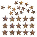 Rusty Metal Barn Stars Set - 40pcs Mini Rustic Holiday Wall Decor - Black+Pink