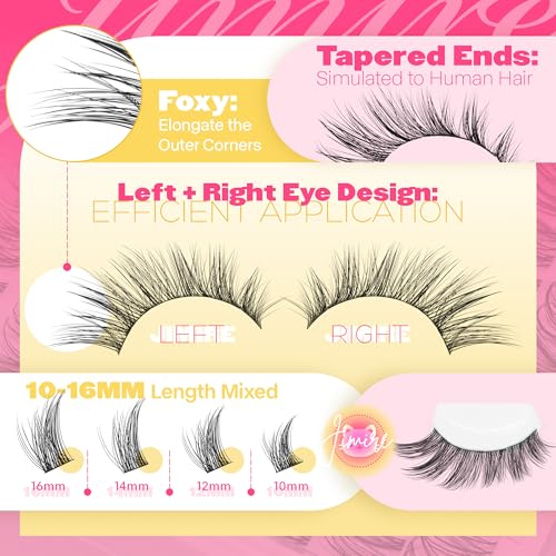 Cat Eye Lash Clusters C - Wispy Faux Mink 10-16MM Natural & Dramatic Look