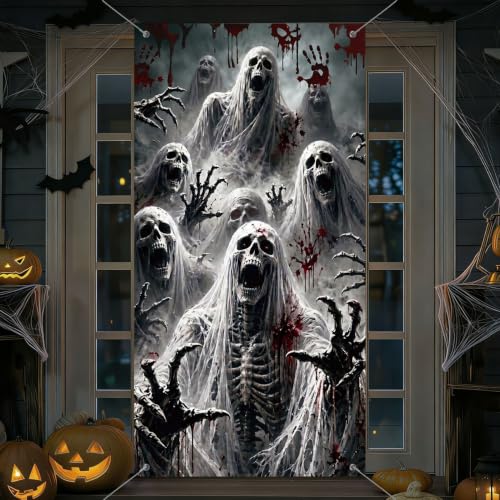 Halloween Door Cover Skeleton Zombie Hands - Skull Variation 35" x 71"