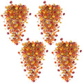Artificial Fall Flowers for Outdoors - 4pcs Autumn Decor in Orange Yellow Brown