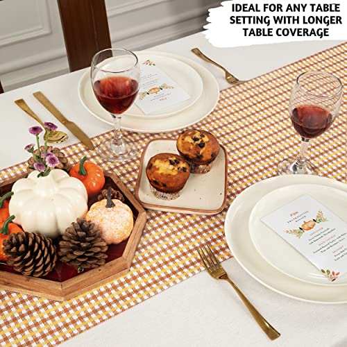 Fall Table Runner 14x90 Ginger Spice Cotton Boho Farmhouse Decor - Folkulture