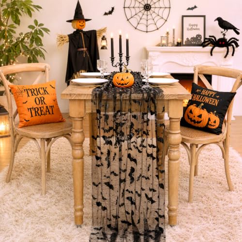 Halloween Black Bat Table Runner 29x120 Inch Fabric Decor - Variation of THIS listing