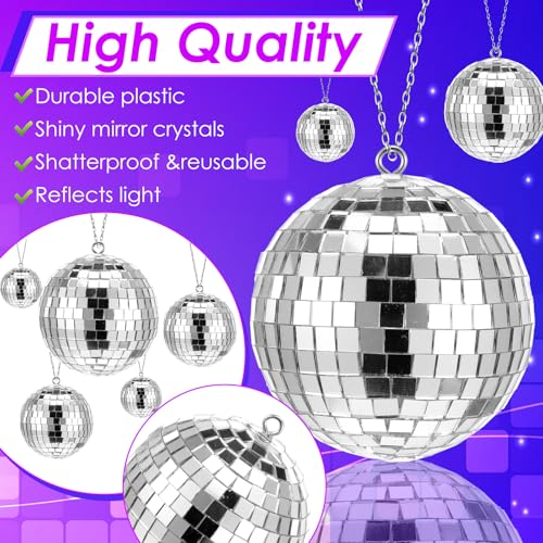 Mini Silver Disco Balls Set - 70 Pieces with 5 Sizes for 70s Party & Event Decor