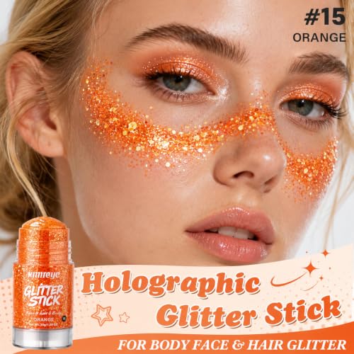Orange Face & Body Glitter Stick - Sparkling Makeup Accessory #15