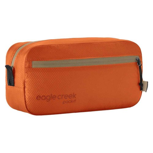 eagle creek Pack-It Isolate Quick Trip - Compact Travel Toiletry Bag for Optimizing Luggage Space - Lightweight - Water-Resistant - Easy-Grab Zipper - Sustainable Materials - Small - Mandarin