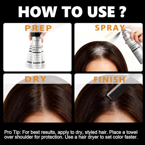 Root Touch Up Hair Color Spray - Dark Brown 4oz for Natural Gray Coverage