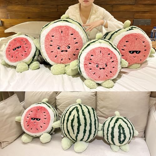 Watermelon Plush Pillow - 17.7 Inch Angry Fruit Soft Cushion for Kids & Adults