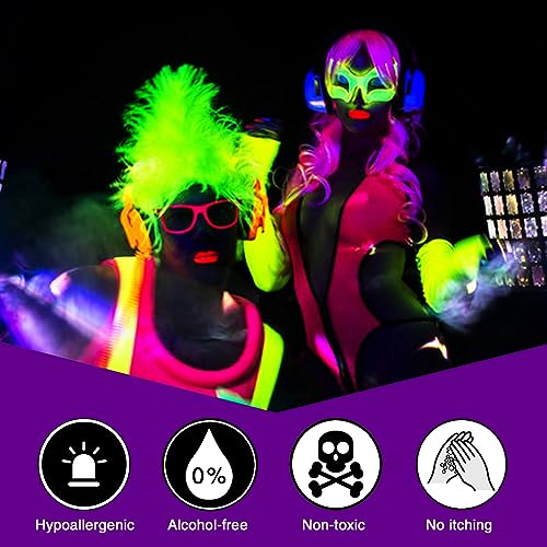 Neon White Face Paint - Water Based Glow Blacklight Makeup for Adults & Kids - 1.05oz