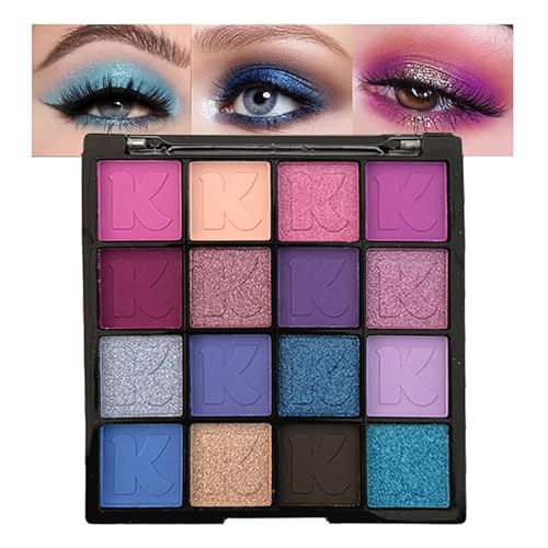 Purple Eyeshadow Palette Matte Glitter Goth Eye Makeup - 16 Shades - K'APEINE