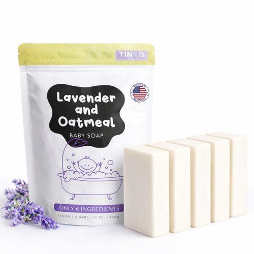 Natural Baby Soap Bar by [Brand Name] - Gentle Lavender Essential Oil for Sensitive Skin | Vegan & Organic | 5 Bars