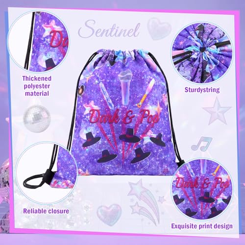 24 Pcs Kpop Party Favors Drawstring Bags - Purple Y2K Style - Bulk