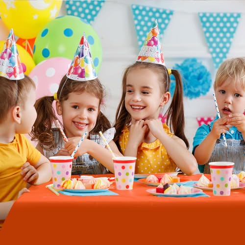 Disposable Orange Plastic Tablecloth 54x108 Inch - Pack of 6