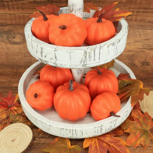 Artificial Pumpkin Decor Set - 8 Pcs Fall Halloween Thanksgiving Centerpieces