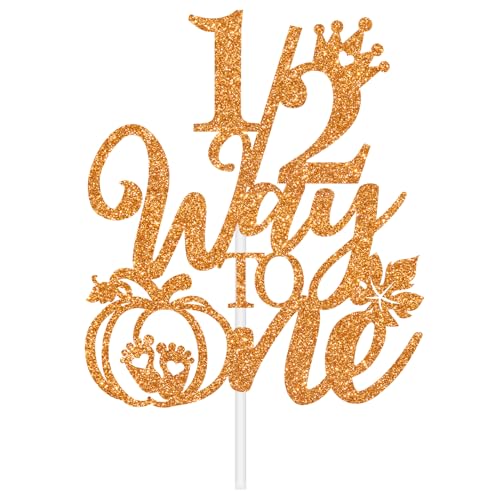 Half Pumpkin Cake Topper for First Birthday Baby Shower Fall Halloween Celebration