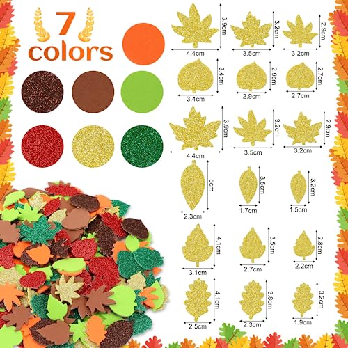Fall Leaf Foam Stickers for Kids - Autumn Thanksgiving Craft Supplies - Fall Style