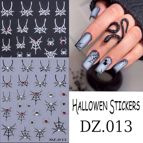 Halloween Nail Art Stickers - Rhinestones Spider Web Variation of Rhinestones Spider Web