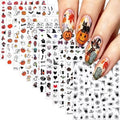 Halloween Nail Stickers Set - Ghost Spider Skull, 12 Sheets, Style-09