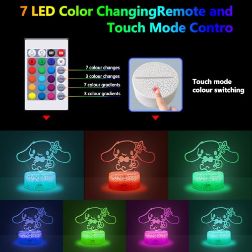 16-Color 3D Illusion Night Light Table Lamp with Touch & Remote Control