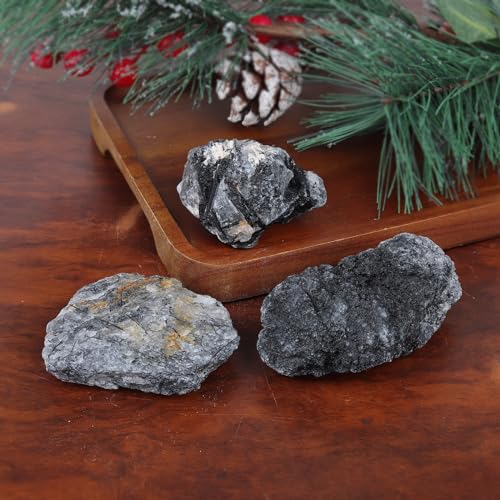 Black Rutilated Quartz Raw Stone - Irregular Natural Crystals for Meditation & Feng Shui - 0.22-0.44 lbs