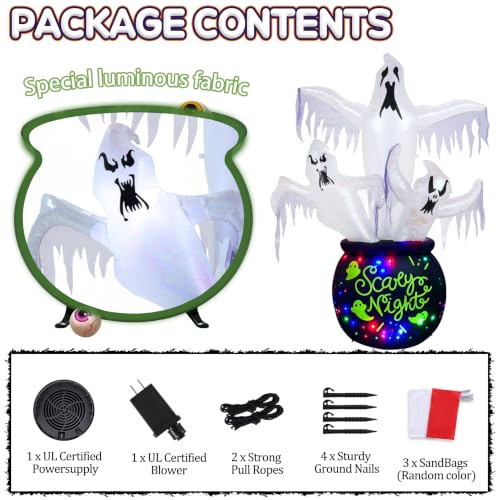 8FT Halloween Inflatable Ghost Outdoor Decoration - White Ghost Variant