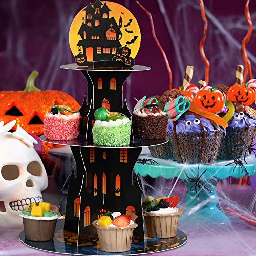 Halloween 3-Tier Cupcake Stand - Spooky Party Dessert Display