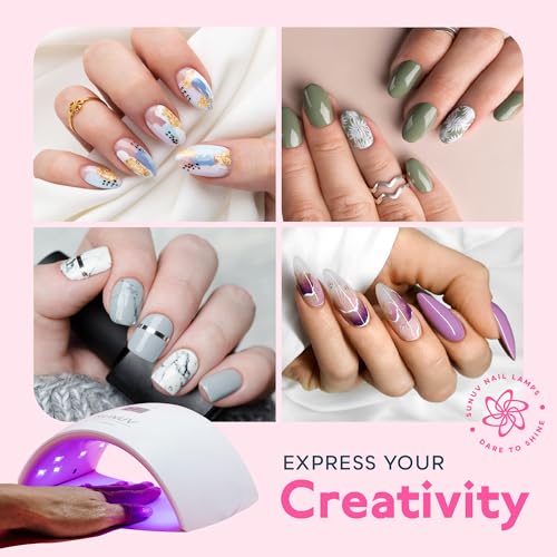 UV LED Nail Lamp for Gel Nails, Fast Curing, Automatic Sensor, Pink