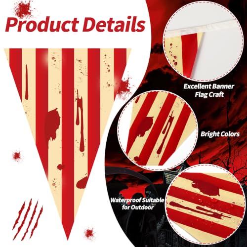 Creepy Carnival Banner Set - 263 Ft Red & White Striped Halloween Decorations