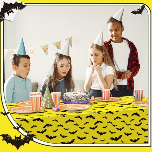 Halloween Bat Tablecloth Set - Disposable 4-Pack for Party Decor